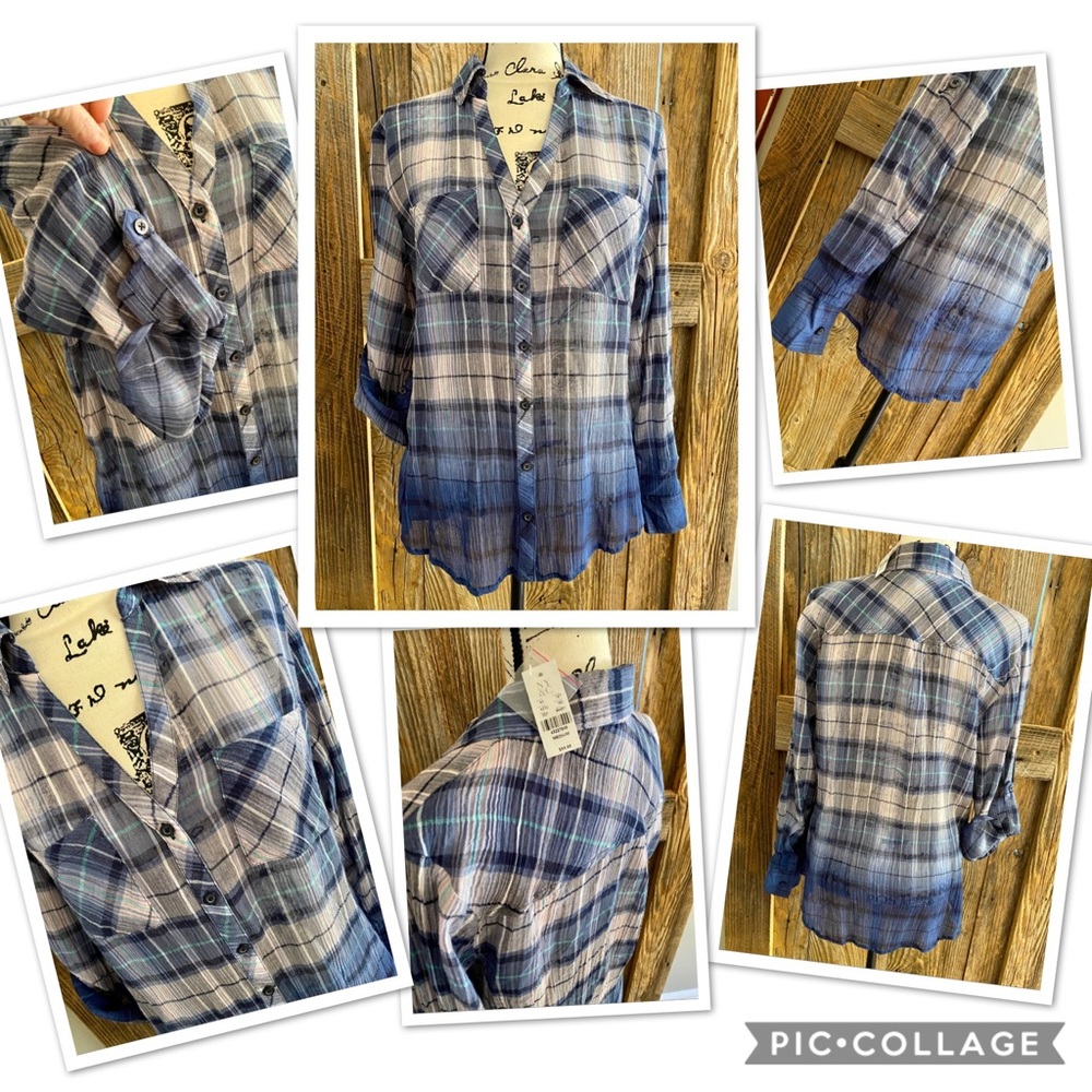 Brand new with tags, ombré plaid button down